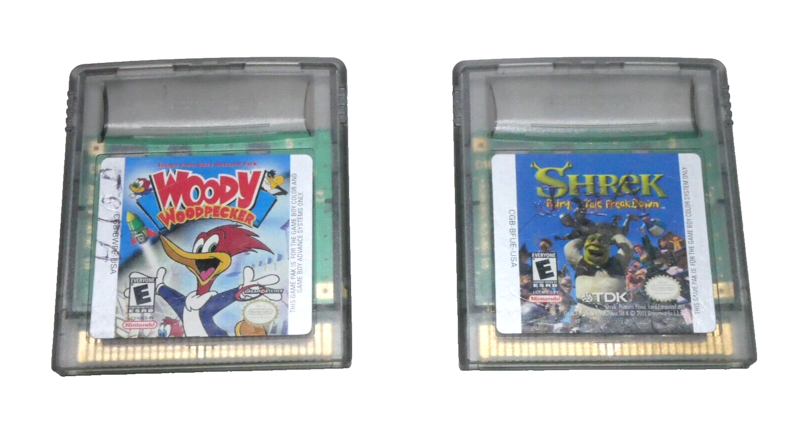 Primary image for Nintendo GameBoy Color Lot of 2 Games Woody Woodpecker & Shrek
