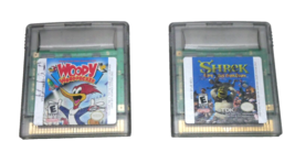 Nintendo GameBoy Color Lot of 2 Games Woody Woodpecker &amp; Shrek - £13.29 GBP