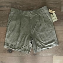 Tommy Bahama Men&#39;s Card Shark 100% Silk Khaki Pleated Shorts sz 34 NWT - $48.37