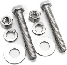 (10 Sets) 5/16-18X3&quot; Stainless Steel Hex Head Screws Bolts, 5/16 Nuts, 5/16 Fend - £13.92 GBP