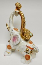 VTG Chinese Asian Elephant Porcelain Statue Figurine Ceremonial Gilded 1... - £142.56 GBP
