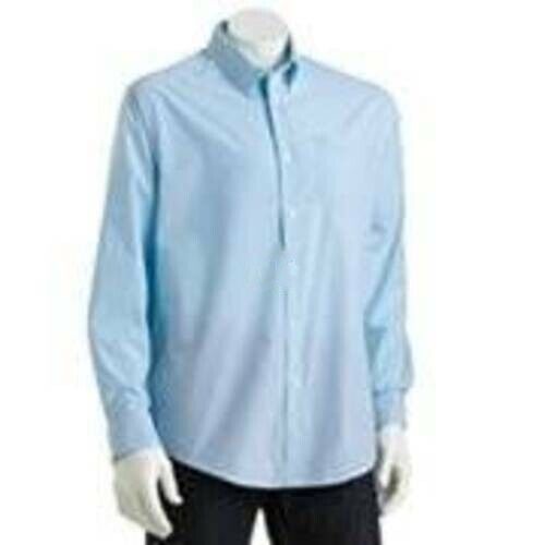 Primary image for Mens Shirt Croft & Barrow Classic Fit Blue Striped Long Sleeve Dress $40-sz S