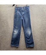 VTG Rustler Kids Jeans Size 7 Slim Distressed Made USA Western - £8.75 GBP