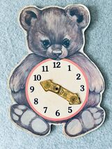 Vintage Tick Tock Teddy Bear Cardboard Learn to Tell Time Clock W/mobile... - $12.00