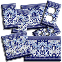 MEXICAN BLUE TALAVERA TILE STYLE LIGHT SWITCH OUTLET WALL PLATES DINING ... - $8.99+