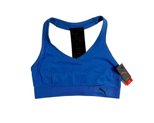 Puma Women&#39;s Sports Bra Metallic Logo Racer Back Low Logo SZ S NWT - £22.00 GBP