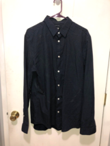 NWT H&M Mens Large Polka Dot Slim Fit Easy Iron Long Sleeve Button Front Shirt - $9.89