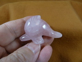 (Y-DOL-SW-571) Rose Quartz Dolphin Gemstone Porpoise Carving Figurine Dolphins - £12.04 GBP