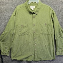 Duluth Trading Company Men&#39;s Sz 2XL Tall 100% Cotton Long Sleeve Shirt Green - £15.20 GBP