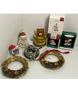 Lot of vintage Christmas ornaments 4 Hallmark one out of box Slyvester - £9.69 GBP