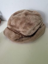 Vintage Stetson Fedora Faux Fur Hat Feather Brown Cap - £15.63 GBP