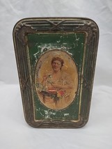 Vintage Antique Tetley Tea Tin 6.5&quot; X 4&quot; X 4&quot; - $26.73