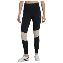 Womens Nike Essential Leggings Size Small Black Light Bone Ivory Sexy Front Zip - $29.70