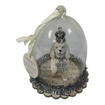 Demdaco A Gilded Life Poodle Dog in Crown &amp; Bling Glass Glitter Cloche O... - £44.10 GBP