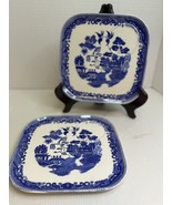 2pc Vintage Blue Willow Lunch plate with tea cup holder - €28,46 EUR