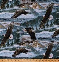 Cotton Bald Eagles Soaring Birds Patriotic USA Fabric Print by the Yard D779.68 - £7.95 GBP