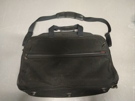 TUMI Black Leather Messanger Computer Laptop Brief Expandable Bag 22 X 15  - £32.08 GBP