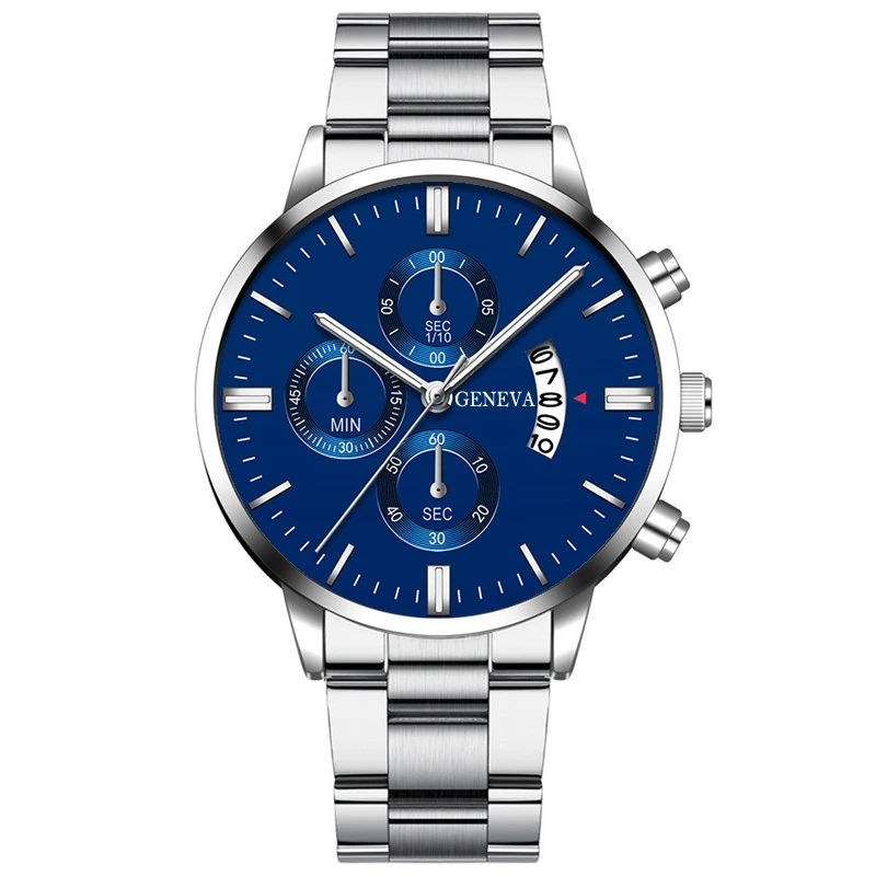 reloj hombre Fashion Men Stainless Steel Watch Luxury Calendar Quartz Wr... - $17.22
