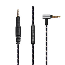 Nylon Audio Cable with Mic For Audio technica ATH-M50x M40x M70x M60x Headphones - £15.95 GBP
