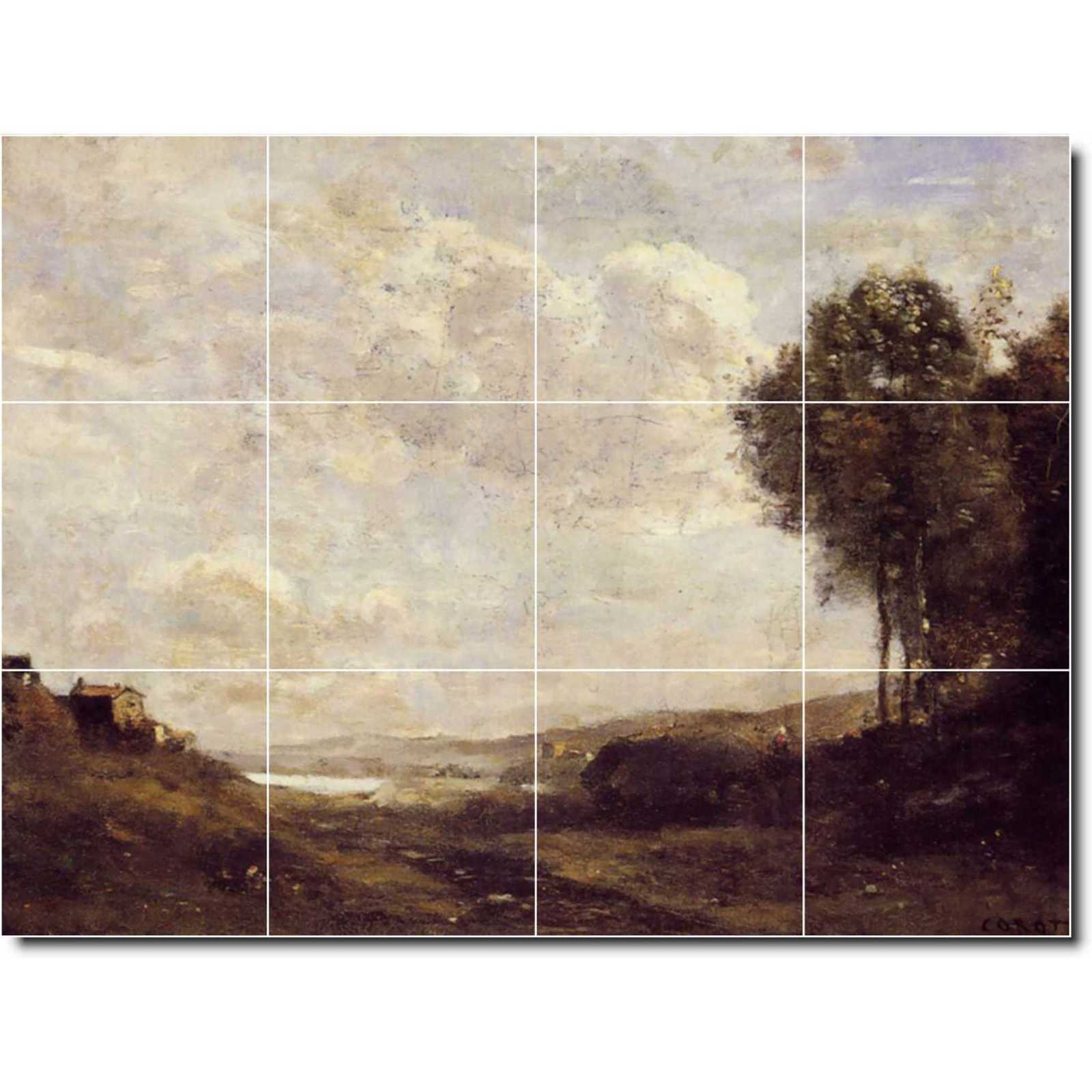 Corot jean landscape by the lake