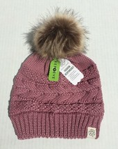 Hot Item! Fur Pom Recycle Winter Knit Beanie Hat Skull Cap Soft Solid Blush #B F - £13.61 GBP