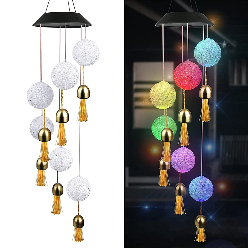 Color Changing Solar Wind Chime Light Hummingbird  Wind Chime with Bell ... - £164.01 GBP