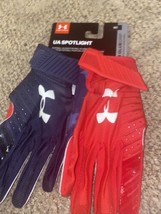 Under Armour Spotlight Receiver/Skills Football Gloves Glue Grip Size Medium - $28.00