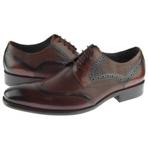 Carrucci Leather Wingtip Derby, Men&#39;s Dress Oxford Shoes, Brown - $87.50
