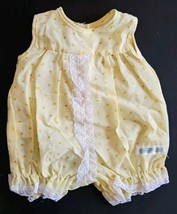 Vintage 1983 Cabbage Patch Kids Yellow Rosebud Bubble Romper Snuggle Suit AX 9 - £38.78 GBP