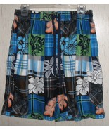 * EXCELLENT MENS sonoma HAWAIIAN FLORAL PATCHWORK SWIM TRUNKS   SIZE M - €16,19 EUR