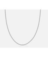SOLID 14K Gold Round Box Chain 16&quot; Necklace - White Gold - $140.08 CAD