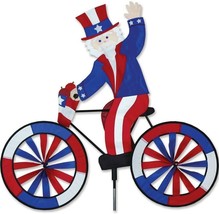 Patriotic Flag Uncle Sam on a Bike 20&quot; Garden Spinner by Premier Kites Sun Tex - £44.60 GBP