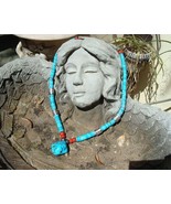 Simply Stunning c.1960&#39;s Navajo Squash Blossom Turquoise Necklace - £190.83 GBP