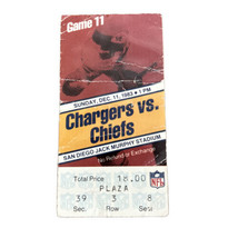 KANSAS CITY CHIEFS AT SAN DIEGO CHARGERS NFL TICKET STUB 12-11-83 7 PASS... - £7.86 GBP