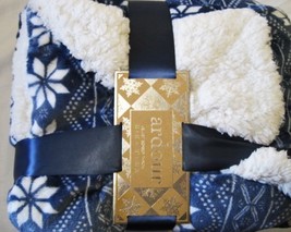 Beautiful New Luxury Velvet/Sherpa Throw Blanket 50 x 60 Reversible Alpi... - £27.86 GBP