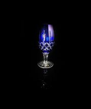 Ajka Arabella Cobalt Blue  Cut To Clear Crystal Iced Tea Glasses Goblets 8” image 12