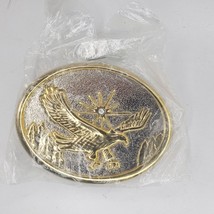 Eagle Hawk Star Sun Burst Belt Buckle Silver Gold Tone New - £11.98 GBP