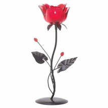 Romantic Ruby Red Rose Votive Candle Holder - £14.51 GBP