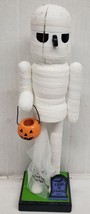 Wooden Nutcracker, New With Crack defect,9.5&quot;,FALL,HALLOWEEN,WHITE Mummy,Ashland - $14.84