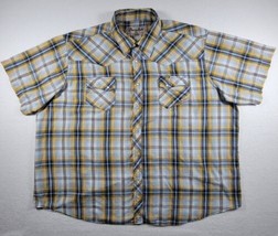 Vintage Wrangler Wrancher Shirt Mens 3X Button Up Plaid Western Pearl Snap SS - £15.90 GBP