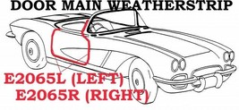 1961-1962 Corvette Weatherstrip Door Main USA Left - $98.95