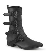 DEMONIA WAR110-B/BVL Men&#39;s Unisex Pointed Toe Black Winklepicker Mid-Cal... - $2,032.78 MXN