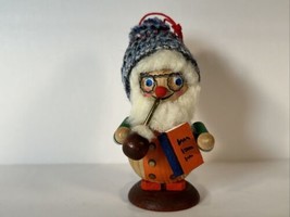 Vintaage STEINBACH Wood Ornament Man Smoking Pipe Hand Painted Germany w... - $34.16 CAD