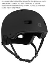 Retrospec Dakota Adult Bike &amp; Skate Helmet Medium Matte Black Ventilated... - $39.48