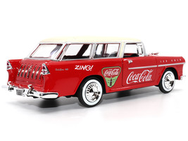1955 Chevrolet Bel Air Nomad Red with White Top &quot;Coca-Cola&quot; 1/24 Diecast Model C - £48.74 GBP