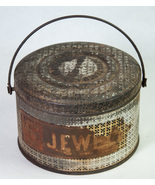 The Jewel Round Metal Tin w Lid and Wire Bail Handle Antique Pail - £15.56 GBP