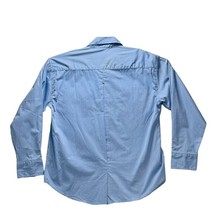 Razzle and Dazzle Design Boyfriend Fit Button Up Shirt Blue Cotton Womens Medium - £14.11 GBP