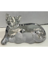 Lenox Mama Cat &amp; Kitten Fine Crystal Figurine Clear &amp; Frosted Crystal Ge... - $35.00