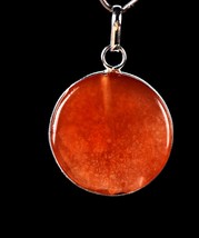 Carnelian  round pendant   courage creativity shaman protection #7753 - $14.60