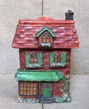 Vintage Signed Handmade Ceramic Basket Weave Style Cottage House Treat Jar - £23.74 GBP